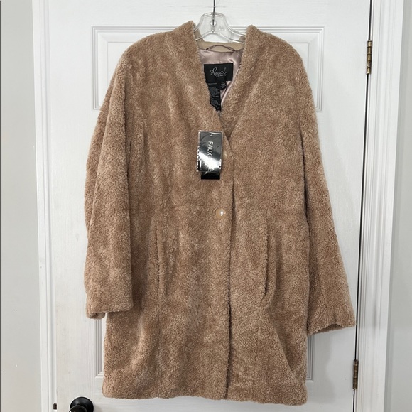 Regal Wear Jackets & Blazers - Elegant Tan Teddy Jacket for Women